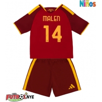 Camiseta AS Roma Donyell Malen #14 Primera Equipación para niños 2026-27 manga corta (+ pantalones cortos)